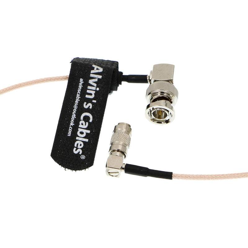 Alvin's Cables DIN 1.0 2.3 Mini BNC Right Angle to BNC Male Right Angle 75ohm RG179 Blackmagic HD SDI Cable 30cm