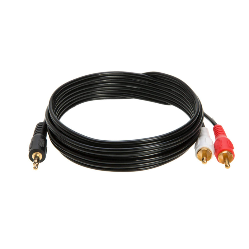 3.5mm Male Audio to 2 RCA Stereo Cable 6ft, 10ft, 12ft, 15ft, 25FT (10FT)