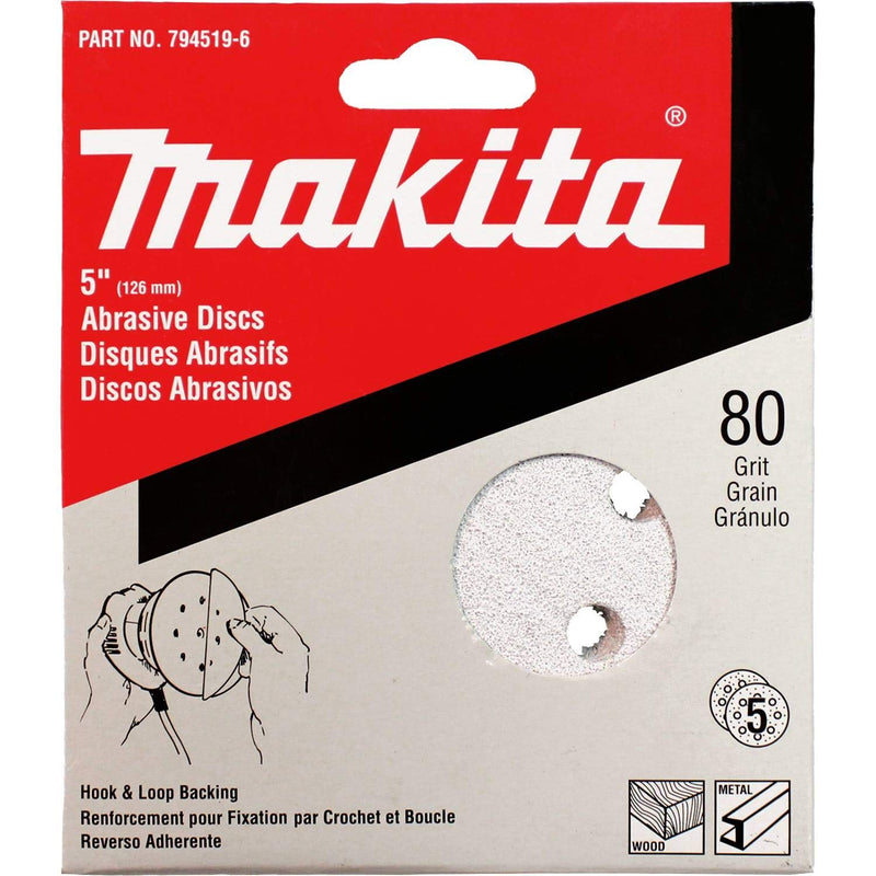 Makita 794520-1-50 120-Grit 5-Inch Hook-and-Loop Sanding Disks - 50 Pack 120 Grit 5"