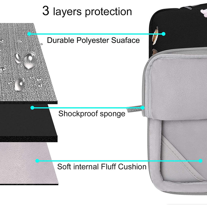 MOSISO Compatible with MacBook Pro 13 inch Case 2016-2020 Release A2338 M1 A2289 A2251 A2159 A1989 A1706 A1708, Plastic Peony Hard Shell&Sleeve Bag&Keyboard Skin&Webcam Cover&Screen Protector, Black