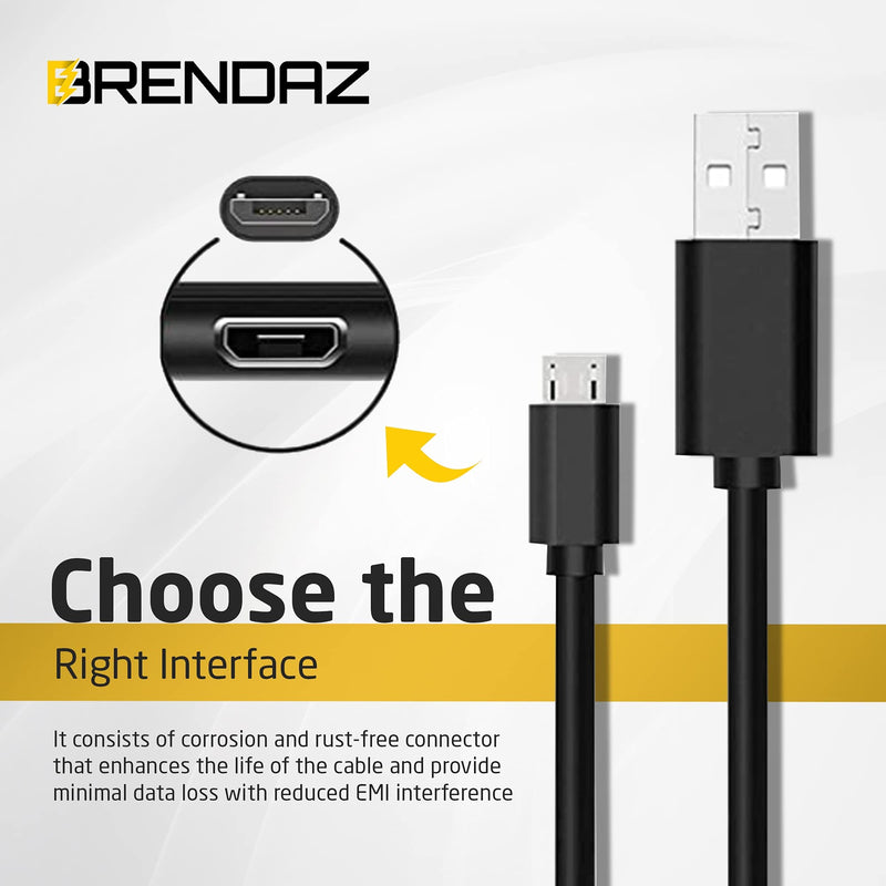 BRENDAZ Compatible Canon Camera USB Cable for Canon EOS M50 Mirrorless, EOS 90D Cameras, USB 2.0 Cable Micro USB (15-Feet) 15-Feet
