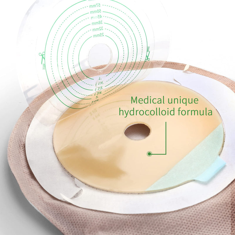LotFancy Colostomy Bags, Pack of 20, Ostomy Colostomy Supplies, One Piece Drainable Pouches with Clamp Closure for Ileostomy Stoma Care, Cut-to-Fit 20 Count (Pack of 1)