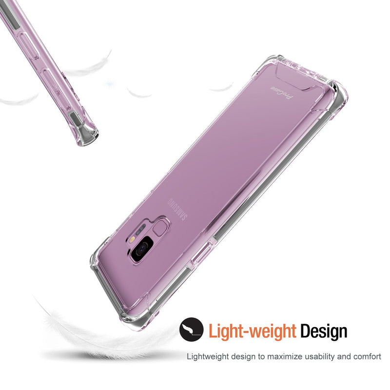 ProCase Galaxy S9 Case, Slim Hybrid Crystal Clear TPU Bumper Cushion Cover with Reinforced Corners, Transparent Scratch Resistant Rugged Cover Protective Case for Galaxy S9 2018 â€“Clear
