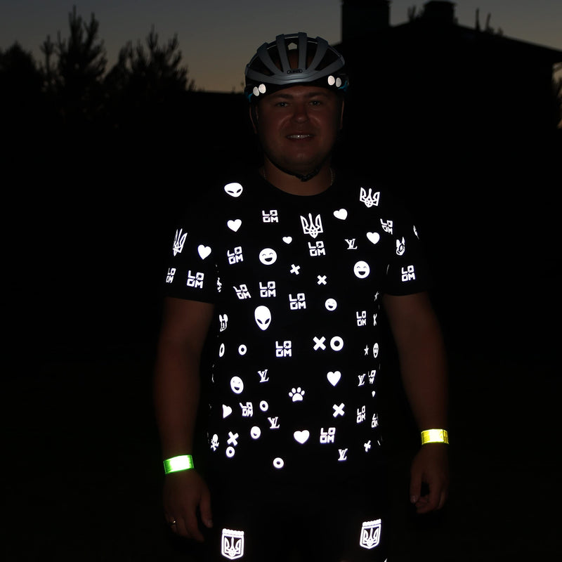 Iron On Reflective Stickers for Clothing | Reflectorized Decals Customizing, Decorating & Nighttime Safety Tape Waterproof Durable Sticker Kit, Gray lines and circles