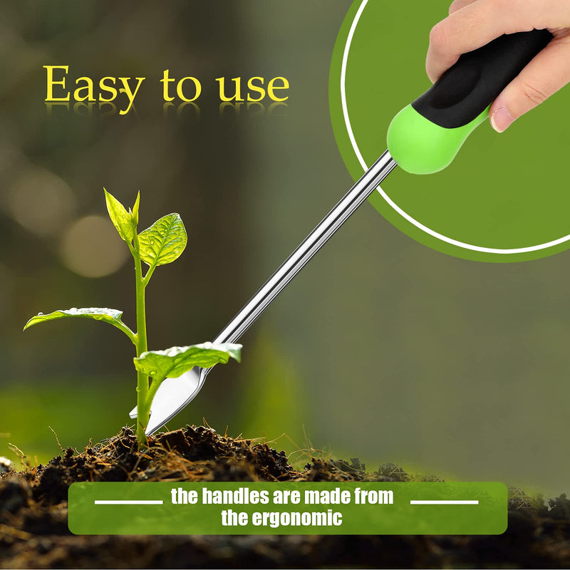 2 Pieces Hand Weeder Tool Garden Weeding Tool Gardening Weeder Tool with Ergonomic Handle, Stainless Steel Garden Lawn Farmland Transplant Gardening Plant Tool