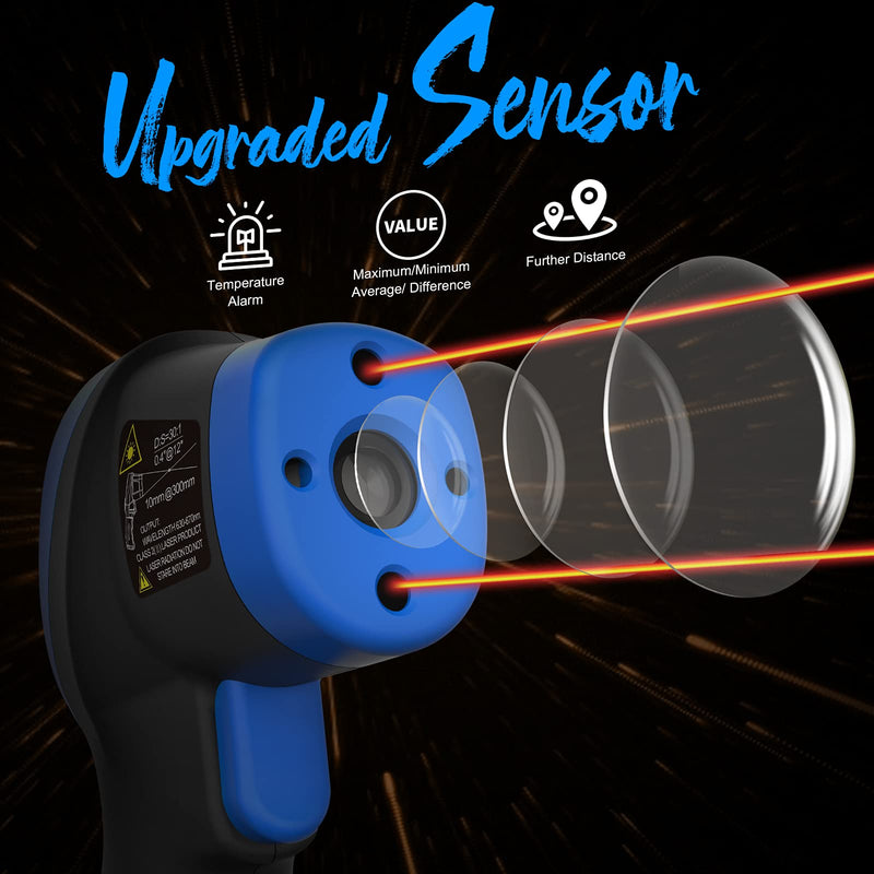 Digital Infrared Thermometer - Non Contact High Temperature Gun ANNMETER AN-1500 Infra Pyrometer Temp Gauge -58~2732℉ Handheld IR Laser Reader for Cooking Kiln HVAC (NOT for Human Temp) Blue