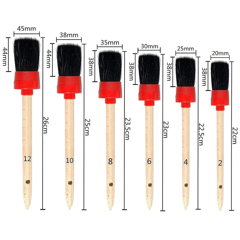 Nurkul 11 Pieces Auto Detailing Brush Set for Cleaning Wheels, Interior, Exterior, Leather, Including 6 pcs Premium Detail Brush (Black), 3 pcs Wire Brush and 2 pcs Automotive Air Conditioner Brush