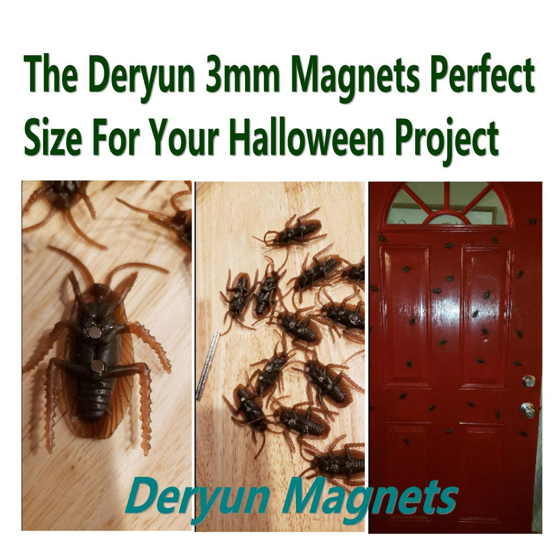 Deryun 300pcs Magnet,Mini Magnet Small Magnets Tiny Magnets for Crafts Art&craft Magnets, Mini Magnets for Card Making,for Craft Projects,for Model Making (disc:3-2)