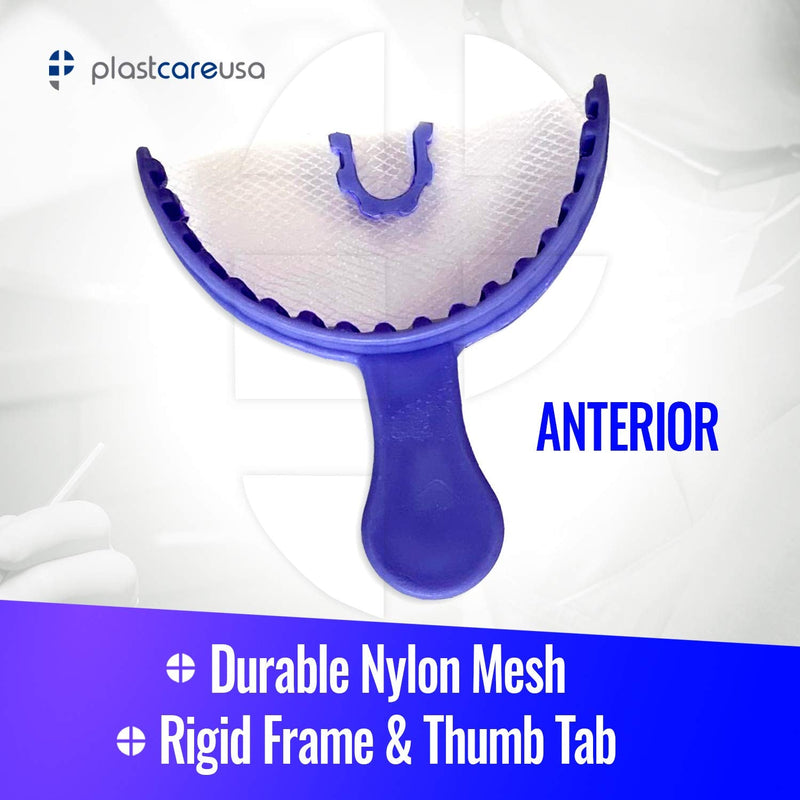 35 Anterior Dental Bite Registration Impression Trays, Purple, 1 Box of 35 Bite Trays