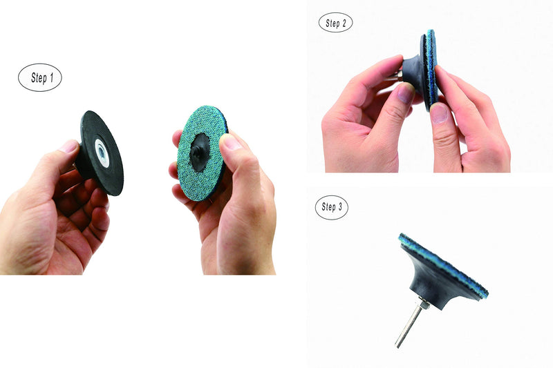 COSPOF 2 Inch Sanding Discs Assortment,Surface Conditioning Discs,Quick Change Design,Coarse/Medium/Fine 60 Pcs and 1/4'' Pad Holder 1Pc.