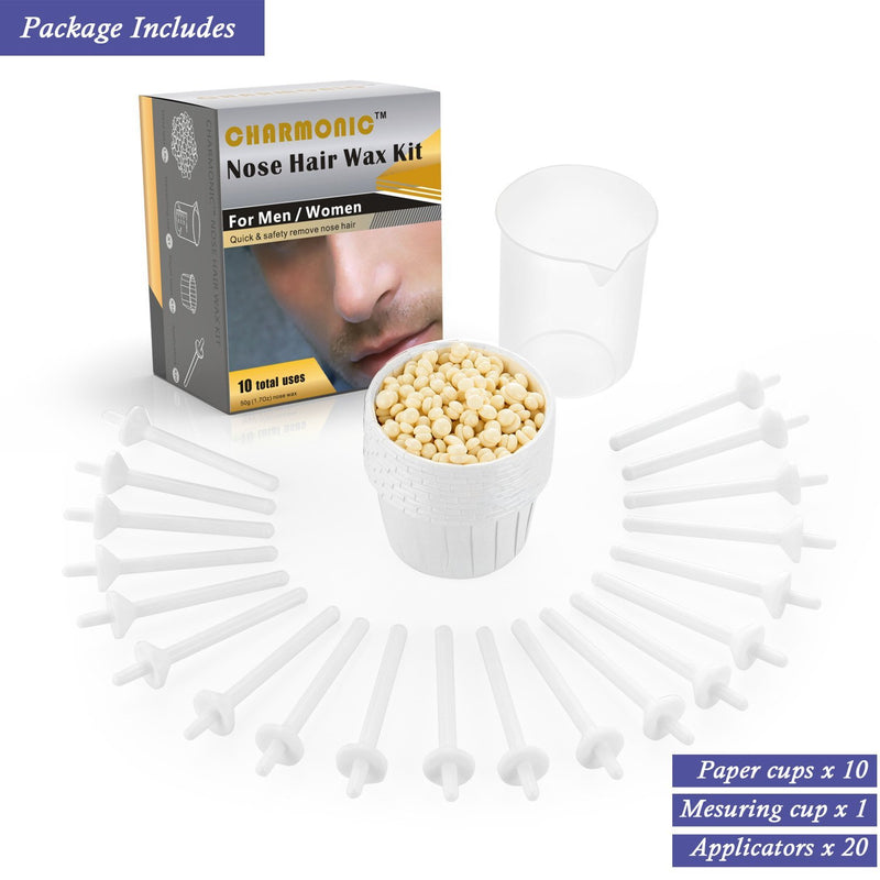 Nose Wax Kit for Men and Women, Nose Hair Removal Wax (50 grams / 10 times usage count)