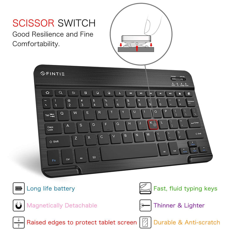 Fintie Keyboard Case for Samsung Galaxy Tab S6 Lite 10.4'' 2020 Model SM-P610 (Wi-Fi) SM-P615 (LTE), Slim Stand Cover with Secure S Pen Holder Detachable Wireless Bluetooth Keyboard, Black