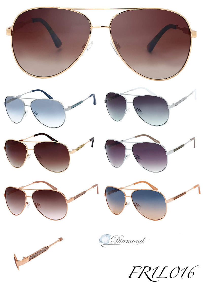 Classic Crystal Elegant Women Beauty Design Sunglasses Gift Box L165-silver Grey / Green