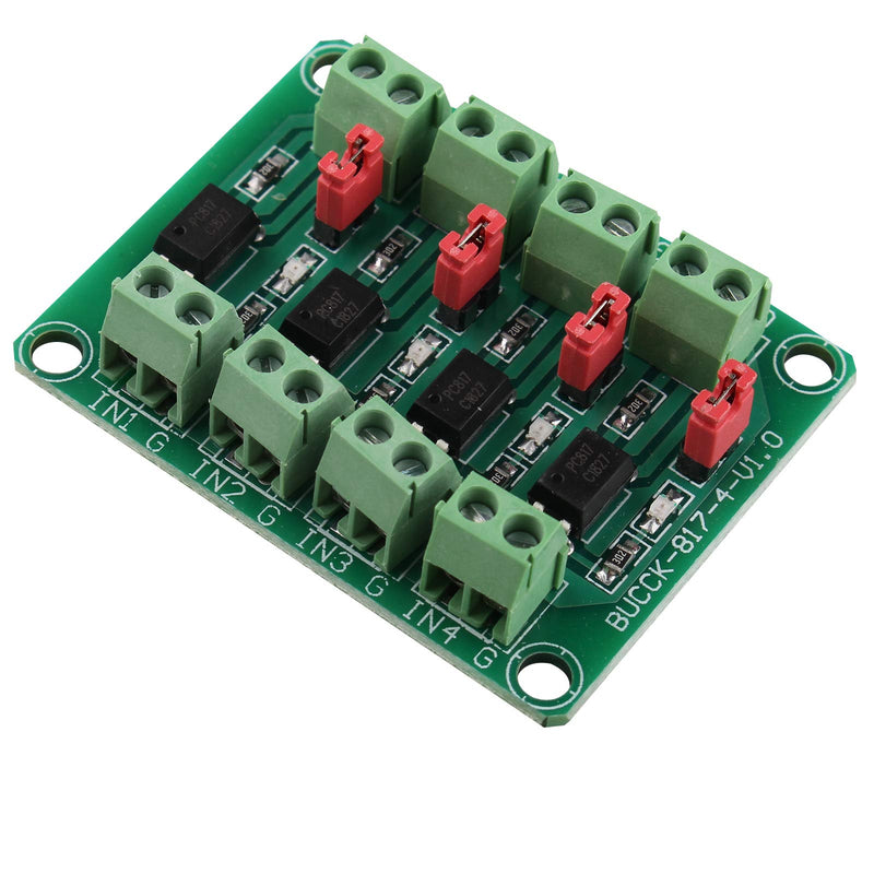 HALJIA 2 pieces PC817 4-channel optocoupler isolation board voltage converter adapter module 3.6-30V driver photoelectric insulated module PC 817