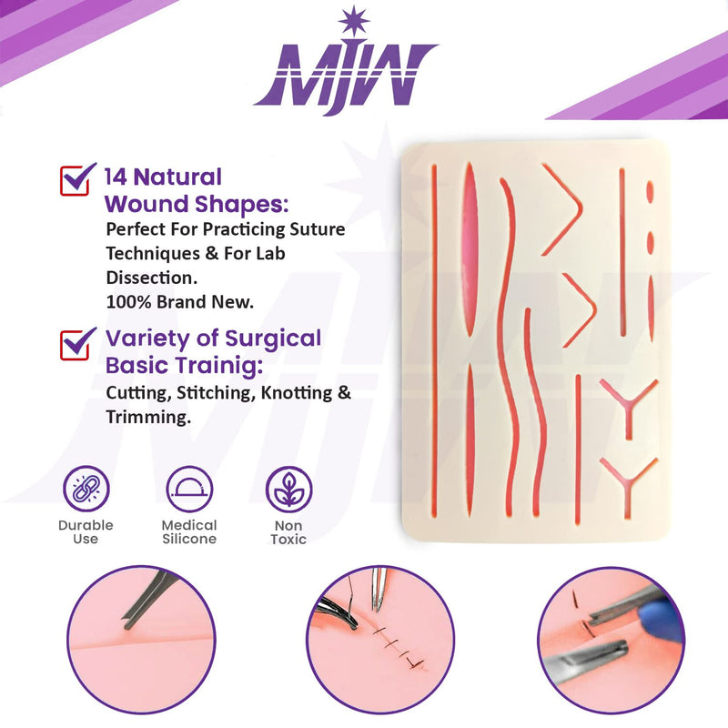 Suture practice pad Suture practice board silicone suture pads 3 layers with pre-cut wounds for medical students vets nurses silicone suture pad silicone suture pad