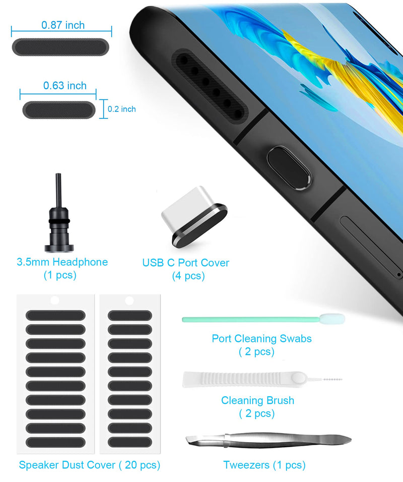 Gavemi USB C Dust Plug Dust Cover for Phone USB Type C Charging Port Speaker Anti Dust Protection Cover Kit