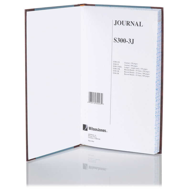 Wilson Jones Account Journal, 11-3/4" x 7-1/4", Ruled, 300 Pages, 33 Lines, 2 Column, S300 (WS300-3JA), Blue