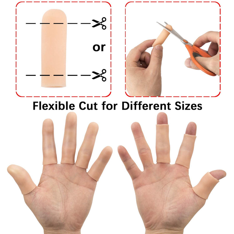 Gel Finger Support Protector Gloves, Gel Finger Cots/Covers - Different Sizes Silicone Fingertips for Hands Cracking, Eczema Skin (20pcs) 20 Count (Pack of 1)
