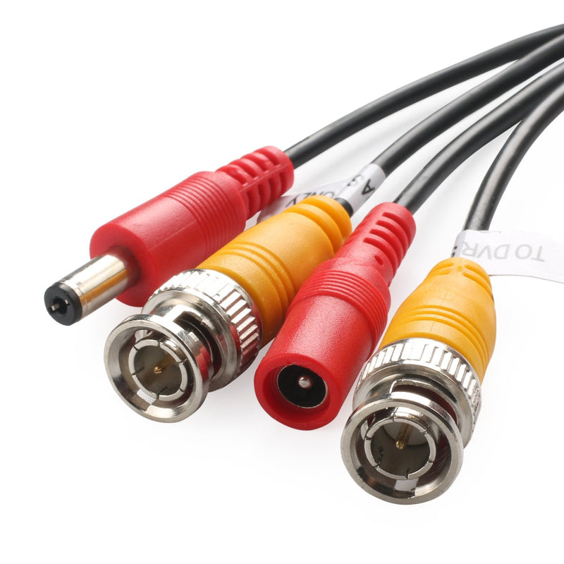 Postta BNC Video Power Cable (2 Pack 30 Feet) Pre-Made All-in-One Video Security Camera Cable Wire with Four Connectors for CCTV DVR Surveillance System 30 FT 2 Pack