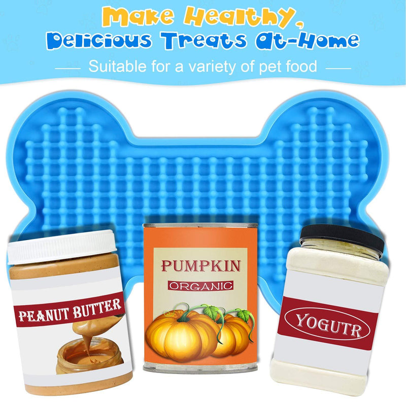 Dog Peanut Butter Lick Pad, Slow Feeder Dog Bowl, Boredom and Anxiety Reducer for Pet Food, Yogurt, Dog Bathing, Dog Grooming and Dog Training-2 Pack 2 Count (Pack of 1)