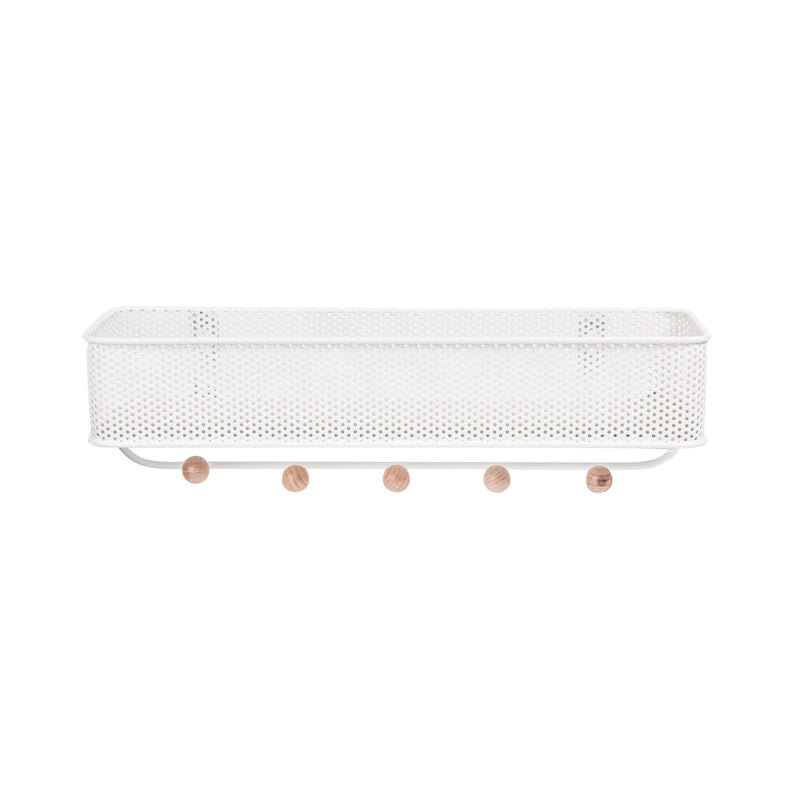 Umbra Estique Entryway Organizer, Great for Storing Keys, Small Accessories, Mail, Wallets and More, White Finish