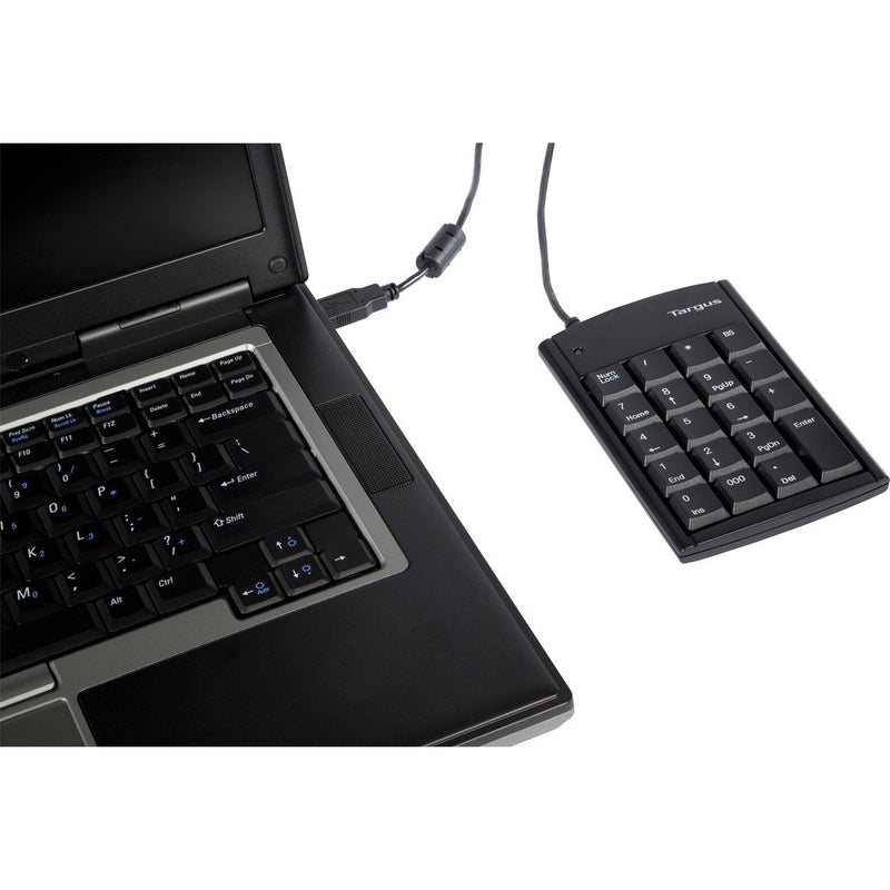 Targus Ultra Mini USB Keypad with USB Port Connector, True Plug-and-Play Device, Connects with Laptop, Desktop and Other Devices, Black (PAUK10U)