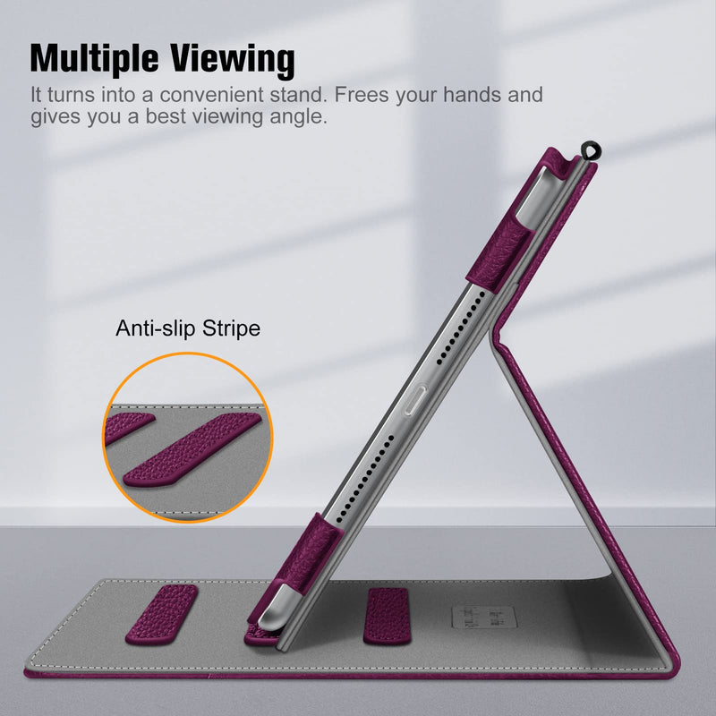 Fintie Case for iPad 9th / 8th / 7th Generation (2021/2020/2019) 10.2 Inch - [Corner Protection] Multi-Angle Viewing Stand Cover with Pocket & Pencil Holder, Auto Wake Sleep, Purple