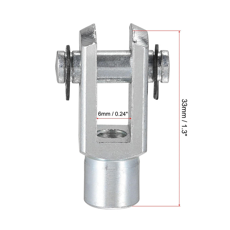 uxcell Air Cylinder Rod Clevis End 33mm Length M6x1 Female Thread Y Connector 2pcs M6x1mm