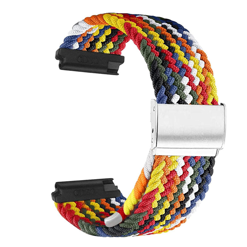 Abanen for Garmin Venu Sq / Vivoactive 3 Braided Loop Watch Bands, 20mm Elastic Soft Stretchy Nylon Wristband Strap with Adjustable Clasp for Garmin Venu/Vivomove 3,Approach S40 Multicolor