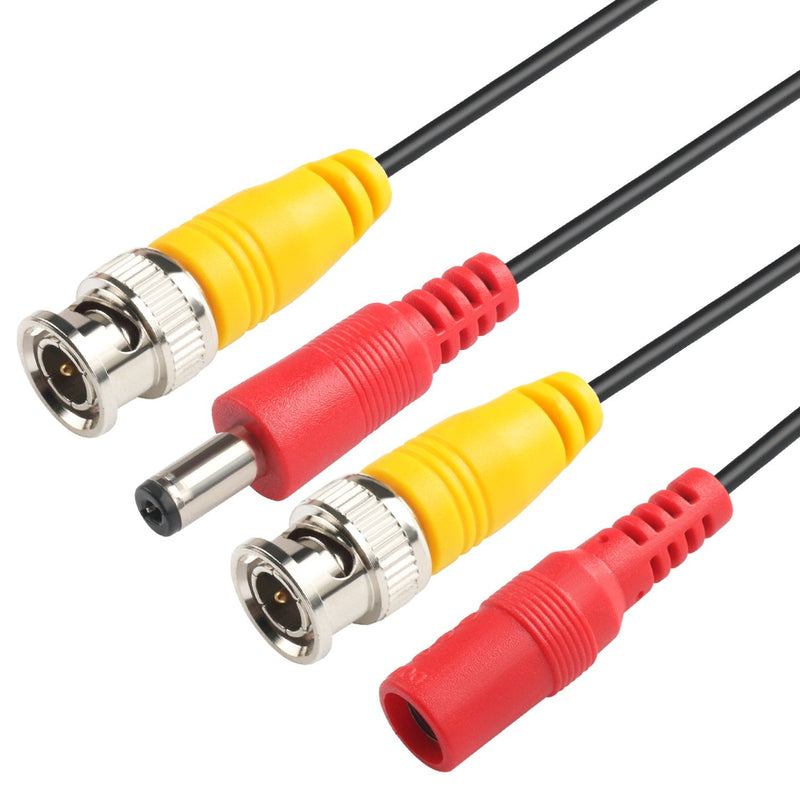 Postta BNC Video Power Cable (100 Feet) Pre-Made All-in-One Video Security Camera Cable Wire with Two Connectors for CCTV DVR Surveillance System 100 FT 1 Pack
