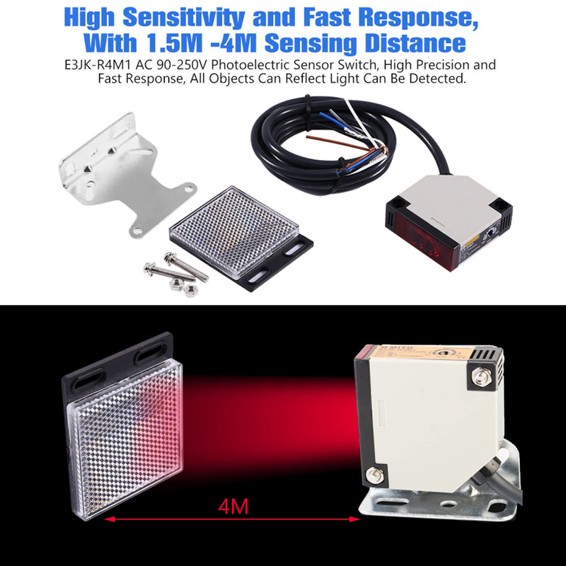 Photoelectric Switch Sensor AC 90-250V 3A E3JK-R4M1 Specular Reflection Sensor Switch