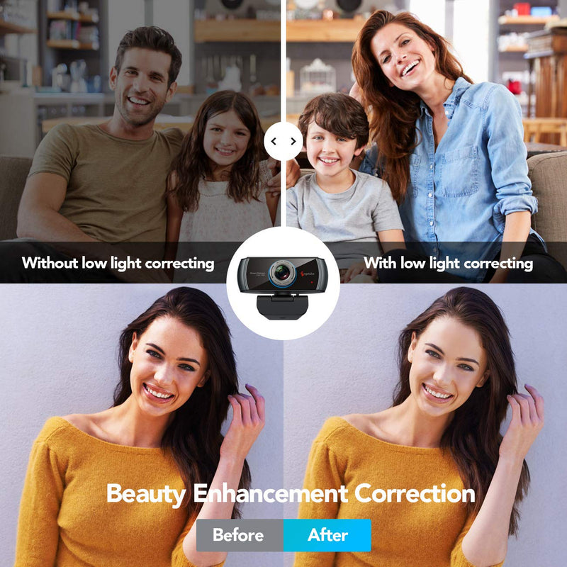 PC 1080P Webcam with Mic. USB Camera for Video Calling & Recording Video Conference/Online Teaching/Business Meeting Compatible with Computer Desktop Laptop MacBook for Windows Android iOS Linux