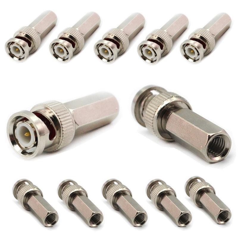 BeElion(TM) 20PCS BNC Male Twist-on Coax Coaxial RG59 Connector for CCTV Security Camera