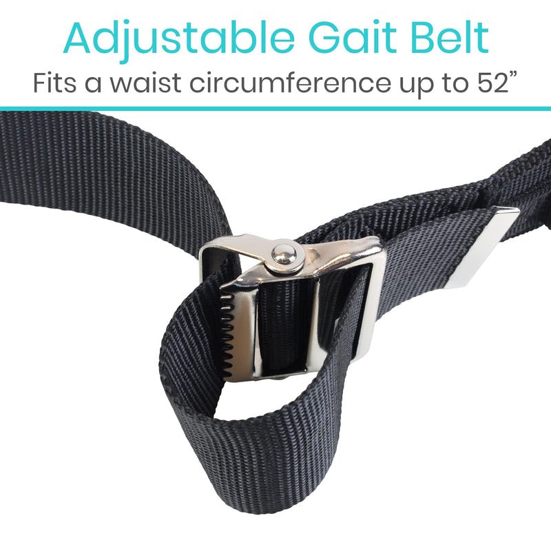 Vive Transfer Belt with Handles - Medical Nursing Safety Gait Patient Assist - Bariatric, Pediatric, Elderly, Handicap, Occupational & Physical Therapy - PT Gate Strap Quick Release Metal Buckle