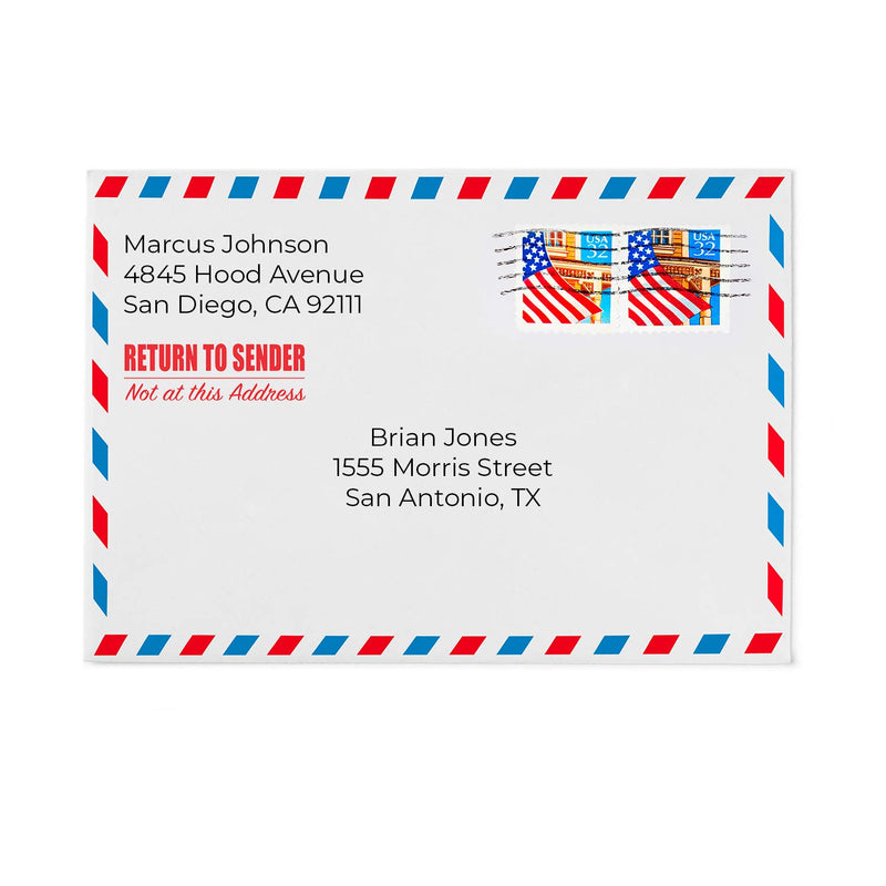 Return to Sender Not at This Address / 2000 Plus Self Inking Rubber Stamp/Vibrant Red Imprint