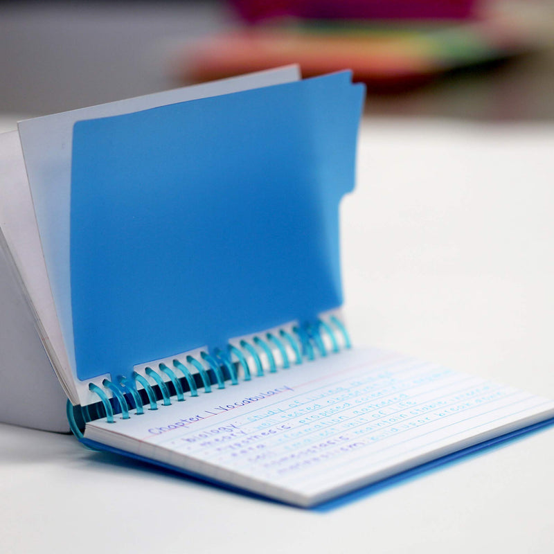 BAZIC Ruled Index Cards Book 3" X 5", View Poly Cover Spiral Bound Memo w/ 2 Tab Divider, White Flashcards, Lined Card for Memory (50/Pack), 6-Packs 50 Sheets 6-Pack