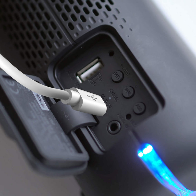Geekria Charging Cable for Sony SRS-XB32 SRS-XB22 SRS-XB20 SRS-XB31 SRS-XB41 SRS-X11 SRS-XB01 SRS-BTV5 / USB-A to Micro-USB Charger Cord for Sony Wireless Bluetooth Speaker (White 2Pack 1FT)