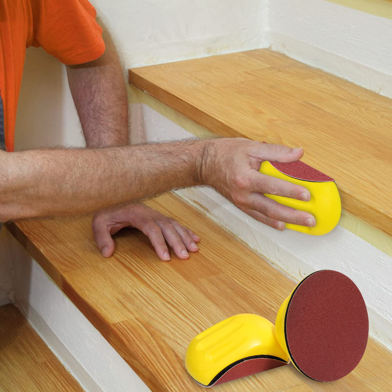 STEBRUAM sanding block Velcro, hook and loop hand sanding block mouse-shaped polishing sanding disc polish with Velcro interface hand pad for sanding work with sanding discs Velcro Mouse Cap 5 inch