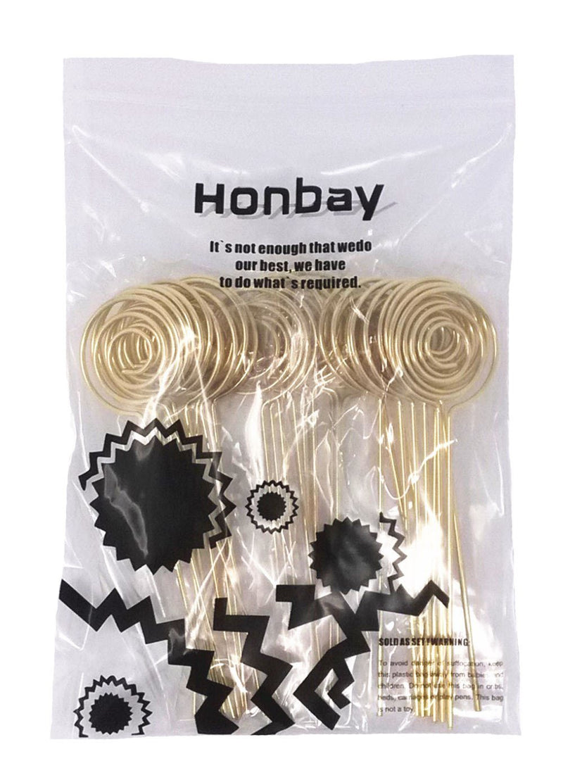 Honbay 30pcs DIY Gold Round Shape Ring Loop Craft Wire Clip Table Card Note Photo Memo Holder Metal Clamp Clay Cake Decoration Accessories