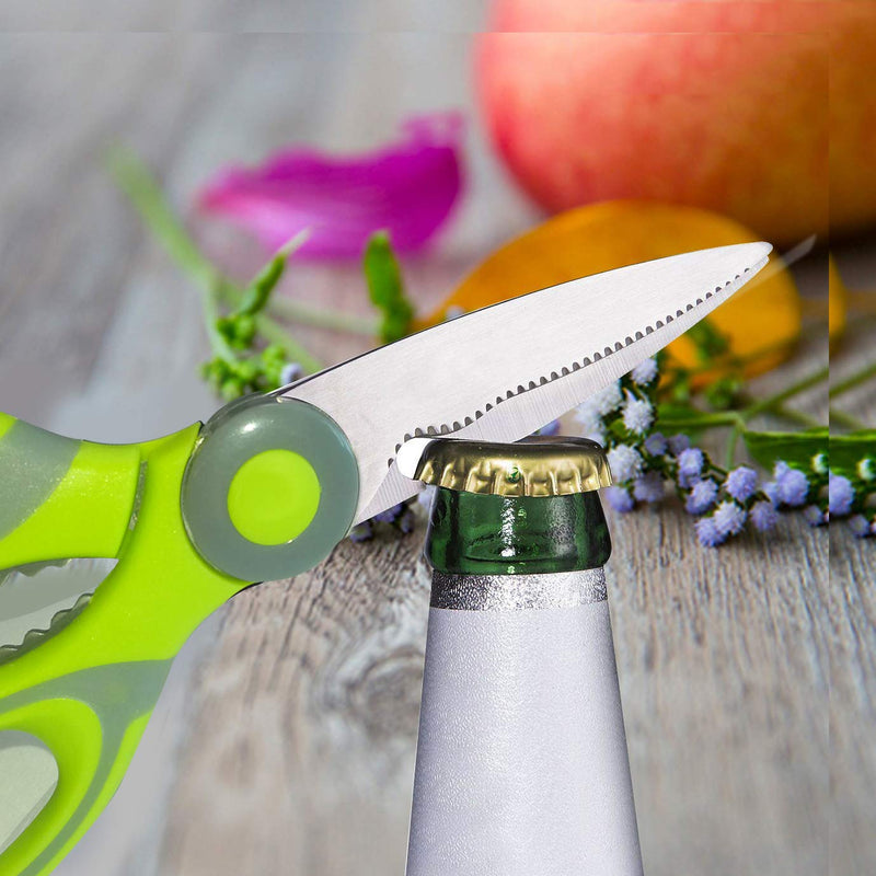 Kitchen Shears, Acelone Premium Heavy Duty Shears Ultra Sharp Stainless Steel Multi-function Kitchen Scissors for Chicken/Poultry/Fish/Meat/Vegetables/Herbs/BBQâ€¦ (Light Green) Light Green