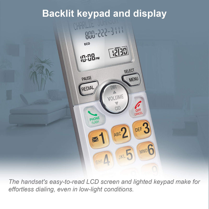 AT&T EL51203 DECT 6.0 Phone with Caller ID/Call Waiting, 2 Cordless Handsets, Silver 2 Handsets