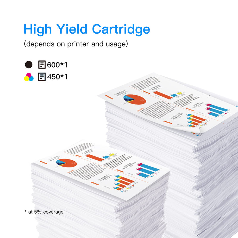 LxTek Remanufactured Ink Cartridge Replacement for HP 62XL 62 XL to use with Envy 5540 5660 7645 5642 5542 5643 5640 7644 OfficeJet 250 5740 200 5745 Printer, High Yield(1 Black,1 Tri-Color, 2 Pack)