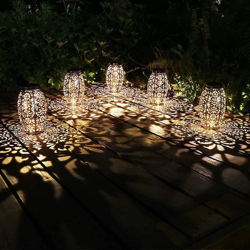 Kaixoxin Solar Lantern Lights for Hanging or Table Outdoor Solar Light for Patio Courtyard Garden (Silver-1) 1
