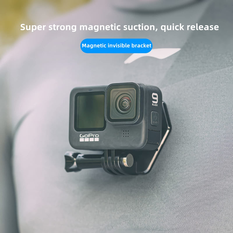 REYGEAK Magnetic Action Camera Mount for GoPro, Adjustable Snap Mount Magnetic Fence Mount Compatible with GoPro Hero 11 Black Hero 10/9/8/7/6/5, DJI Osmo Action 3, Insta 360 and Most Action Cameras