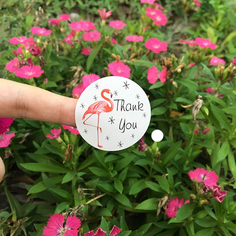 Pack of 240 ''Thank You'' Decorative Adhesive Label with Flamingo 1.5'' Personalized Stickers Packaging Seals Crafts Handmade Baked Envelope Label Decorative Sticker(Thank You 240pcs-flamingo)