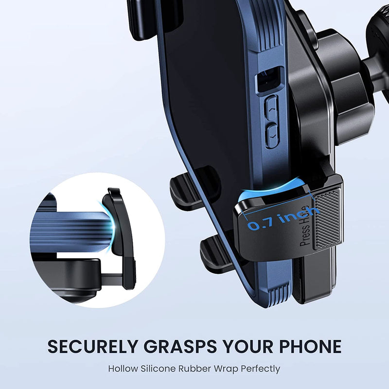 CINDRO Car Vent Phone Mount for Car [Military-Grade Hook Clip] Phone Stand for Car [Thick Cases Friendly] Air Vent Clip Cell Phone Holder for Smartphone, iPhone, Automobile Cradles Universal Dark