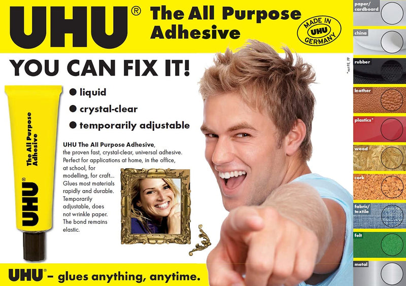 UHU All Purpose Adhesive Clear Glue 33ml Tube