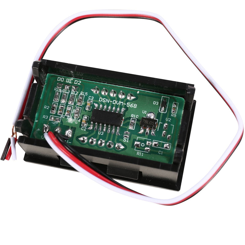 MATEE 3-Wire Digital Voltmeter DC 0.00-30.0V with Blue LED Display and Reverse Polarity Protection