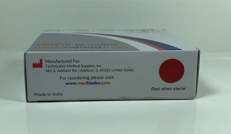MedBlades Box of 100 Carbon Steel Blades, Sterile, Individually Foil Wrapped. Dental, Surgical, Veterinary, Dermaplane, Hobby, Craft & More (# 12, Carbon) # 12