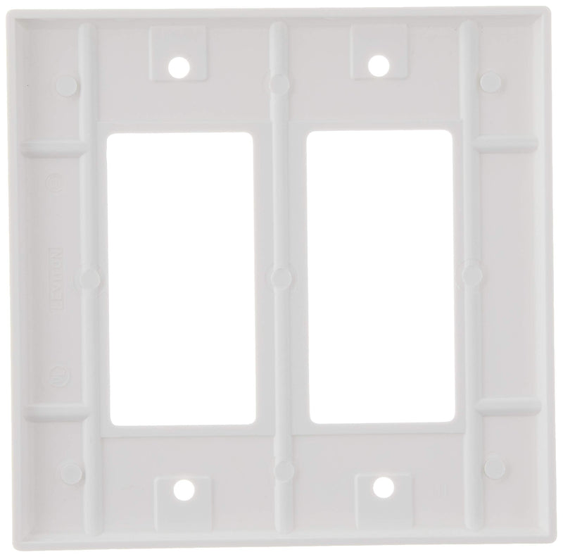 Leviton 80609-W 2-Gang Decora/GFCI Device Decora Wallplate, White